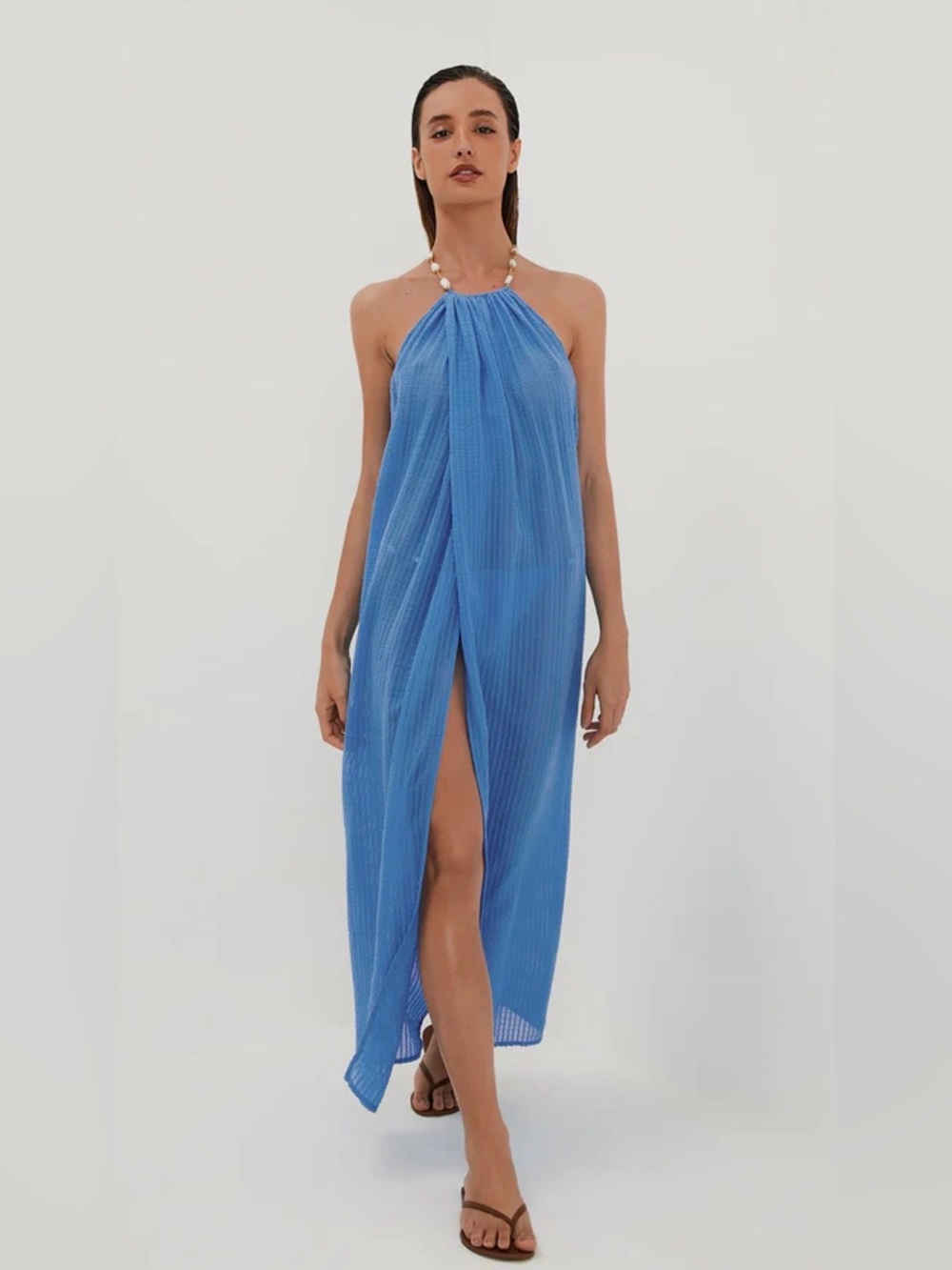 VIX by Paula Hermanny Sky Blue Halter Swim Cover-Up